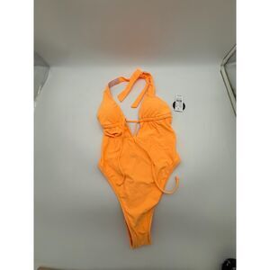 💜Salero Swim Orange Halter High Cut One Piece Swimsuit